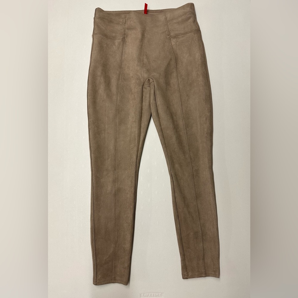 SPANX Tan Faux Suede Ankle Length Pants